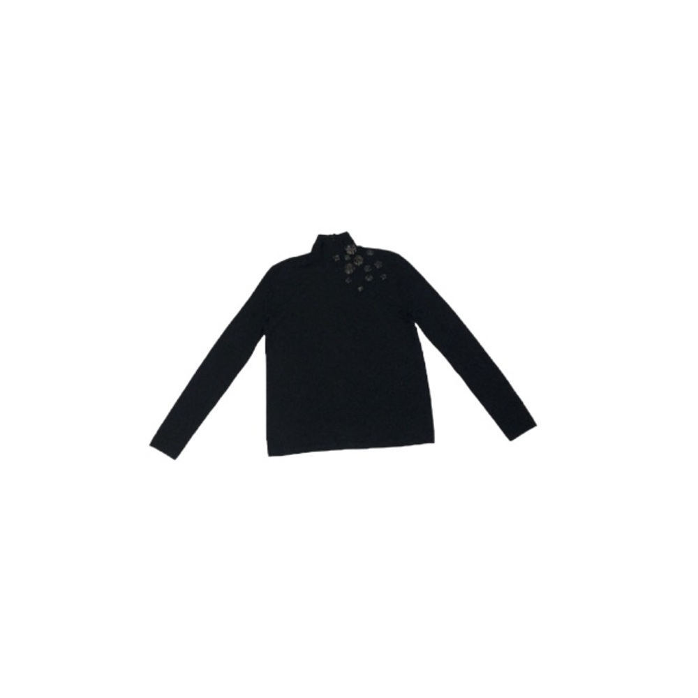 Akris Punto Black Wool Mock Neck Sweater - Women’s Size 10
